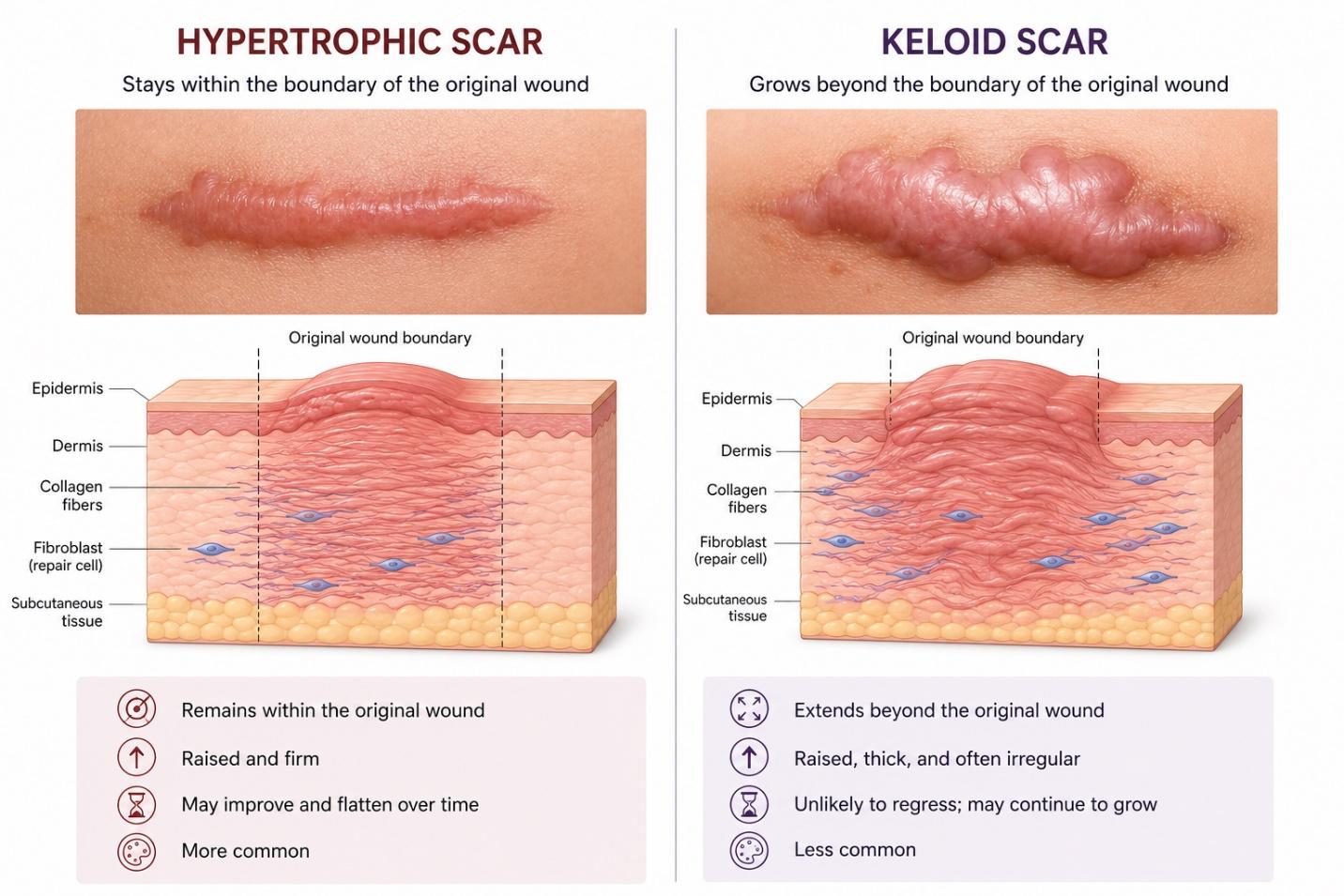 hypertrophic scar versus keloid comparison Singapore.