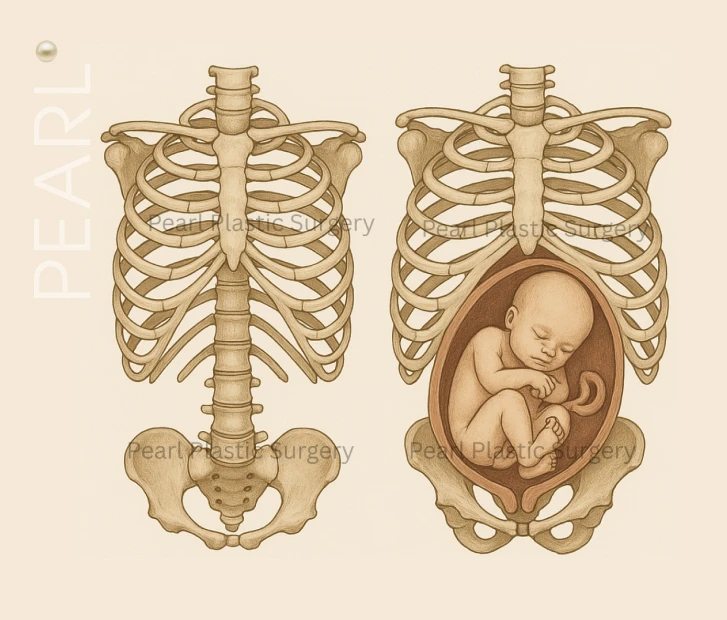 Rib cage changes during and after pregnancy illustration singapore