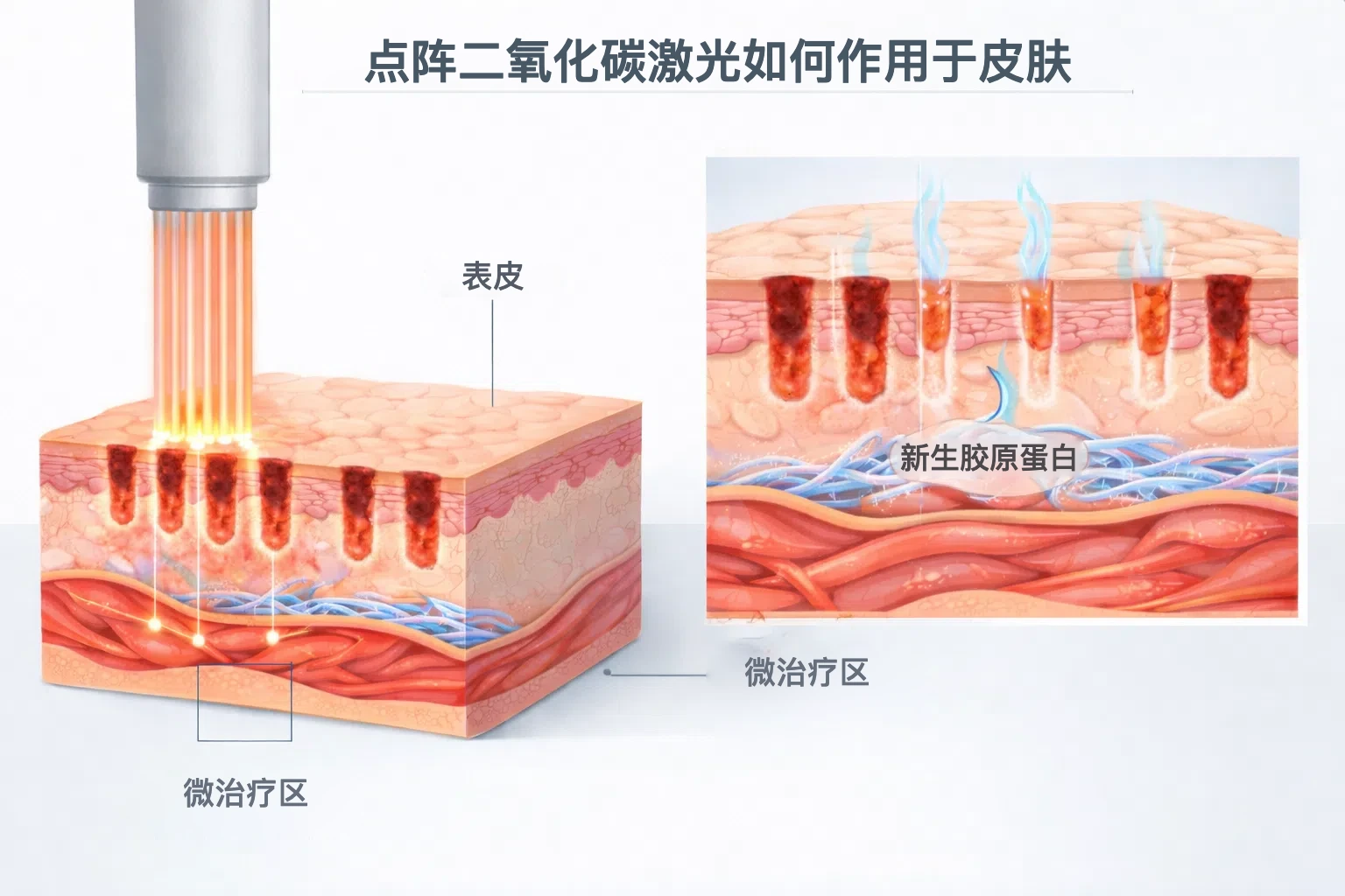 点阵二氧化碳激光如何作用于皮肤