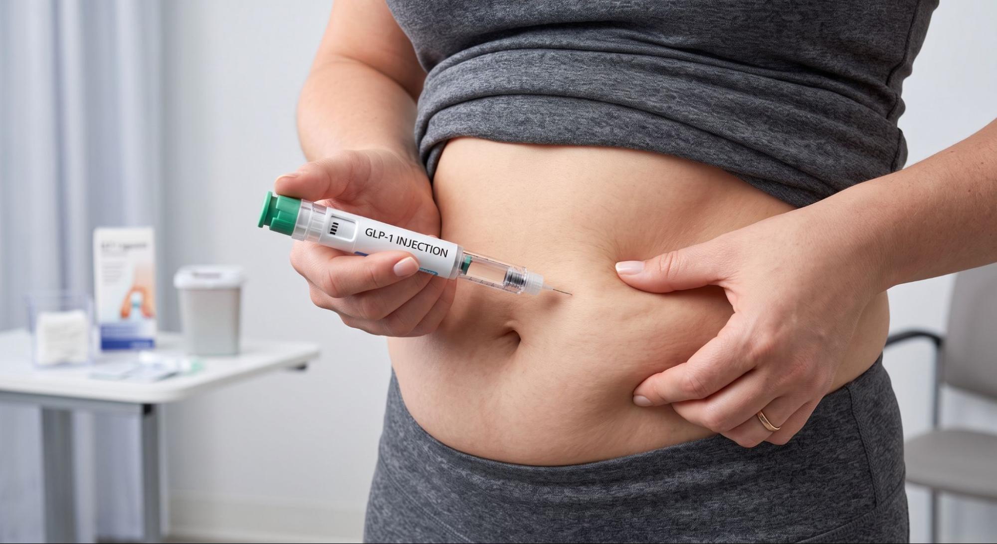 A hand holding GLP-1 weight loss pen