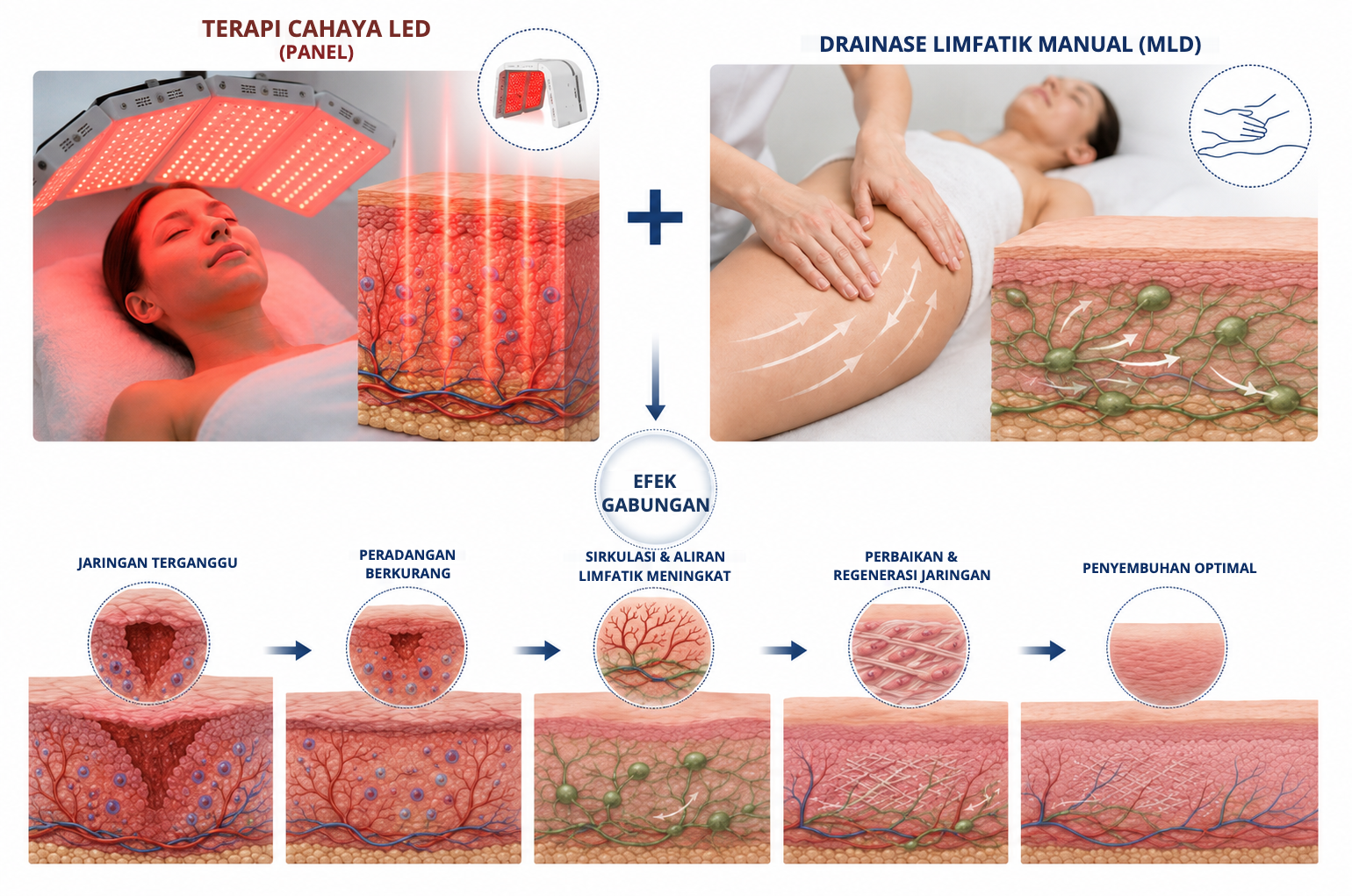 Terapi cahaya LED dan drainase limfatik manual (MLD): efek gabungan untuk penyembuhan optimal